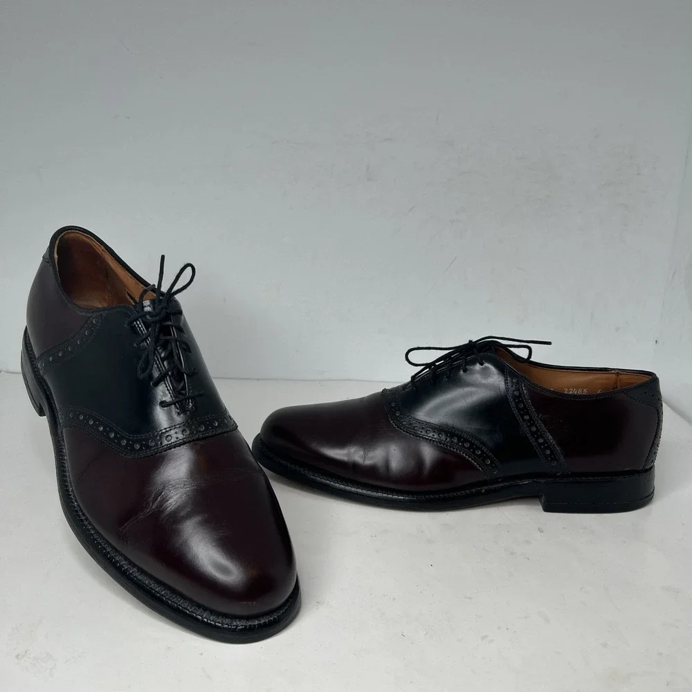 Allen Edmonds Shelton Burgundy‎ / Black  Oxford Dress Shoes US 11 C